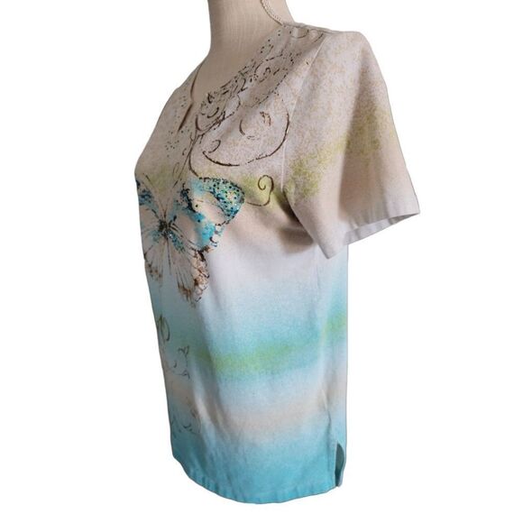 Alfred Dunner Butterfly Top, Blouse - Picture 2 of 6